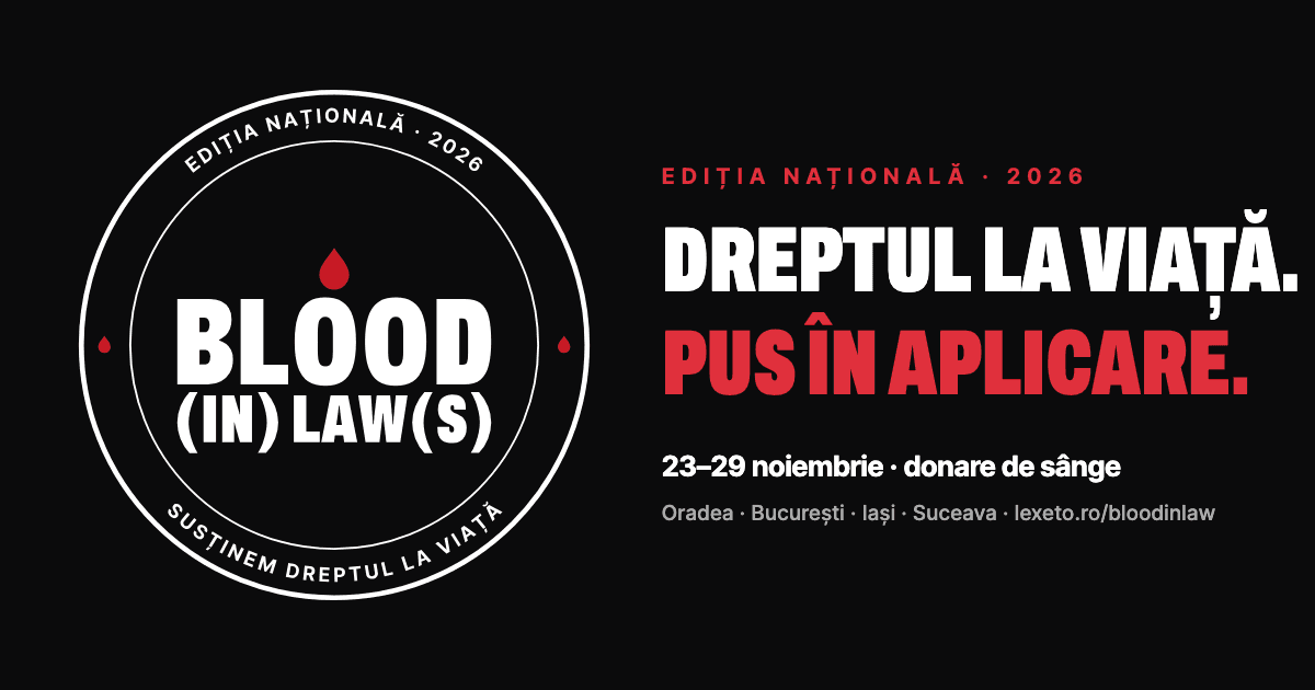 BLOOD (IN) LAW(S) 2026: campania națională de donare de sânge a juriștilor, 23–27 noiembrie